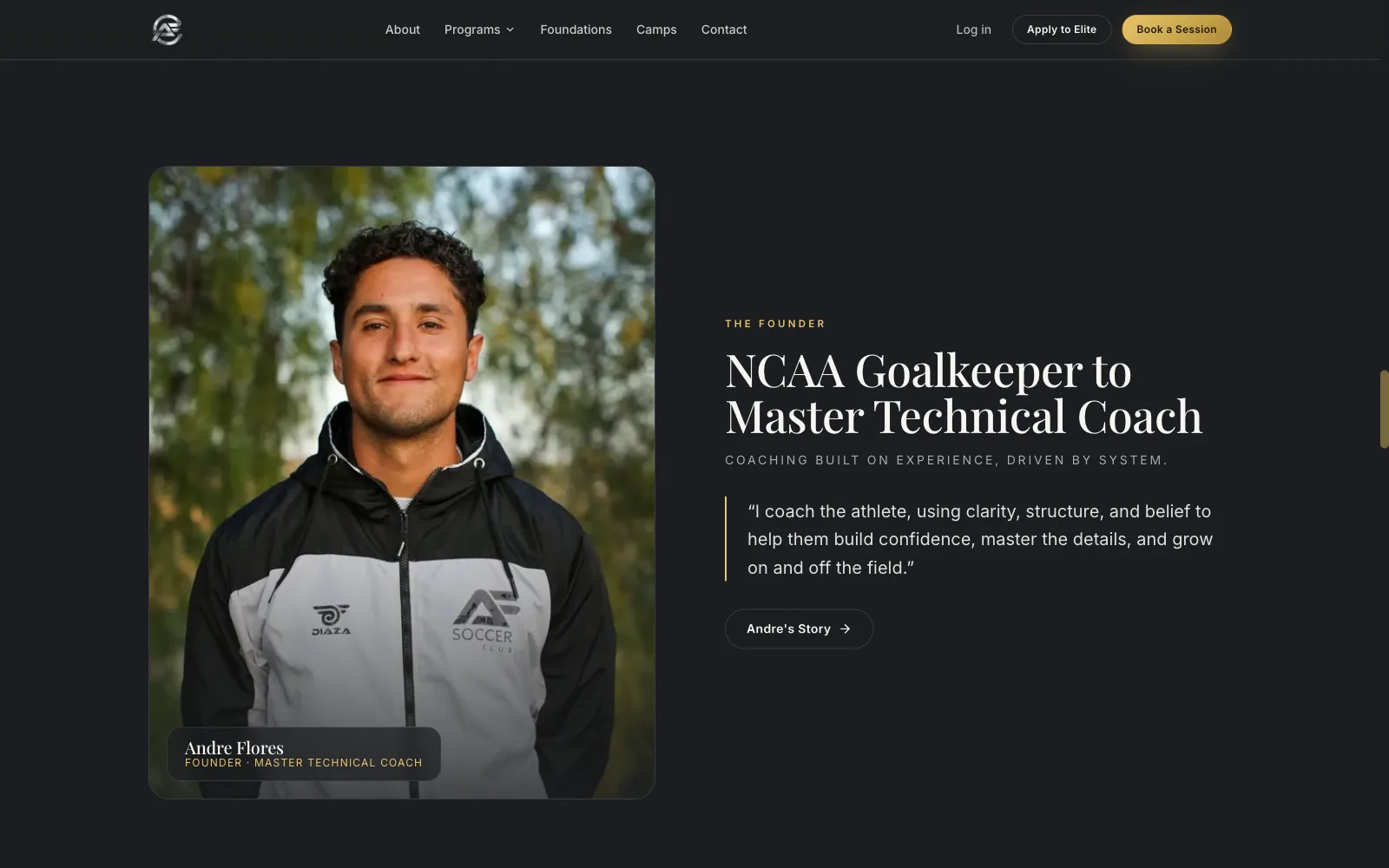 AFC website and booking platform, screenshot 3