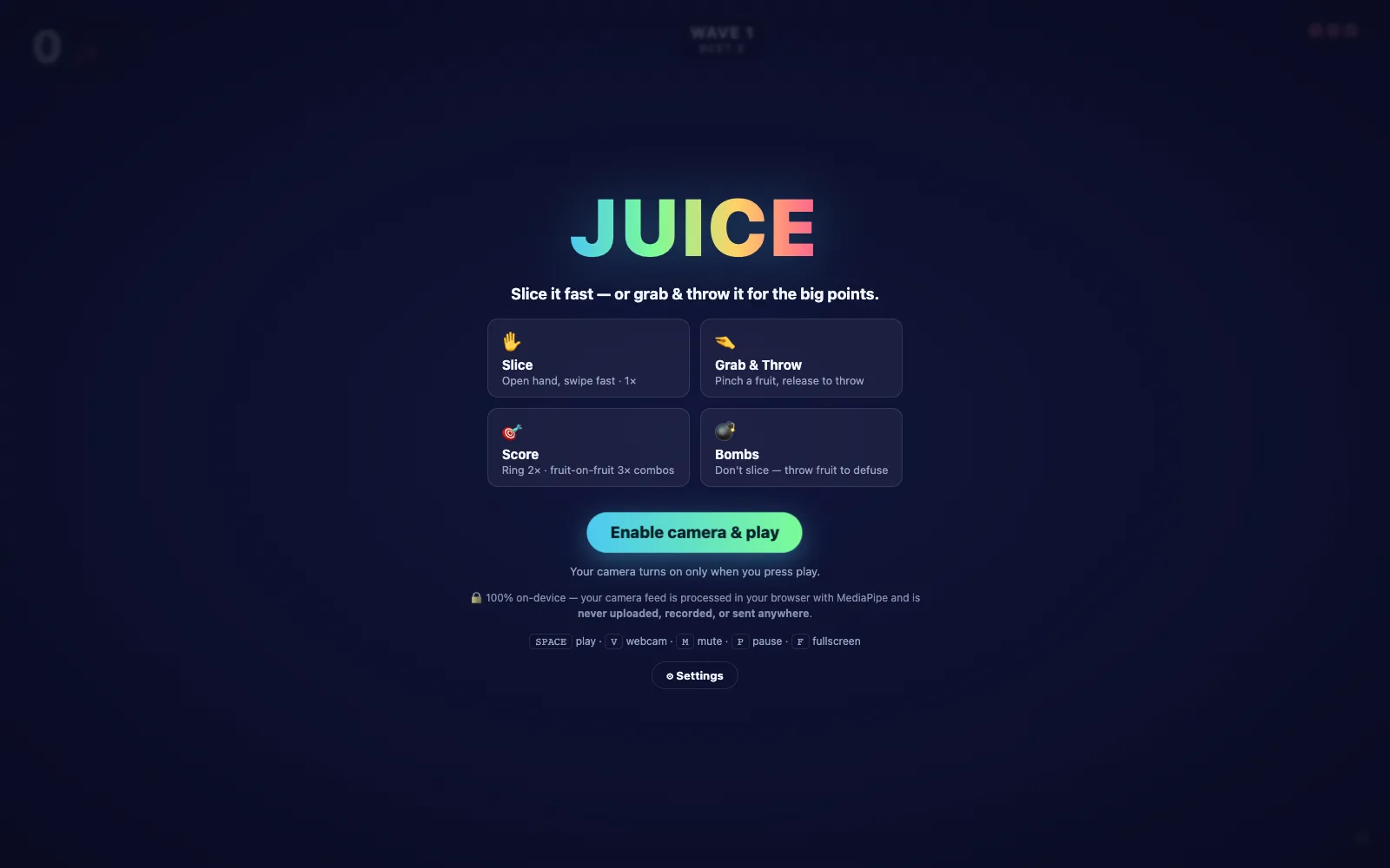 JUICE title screen