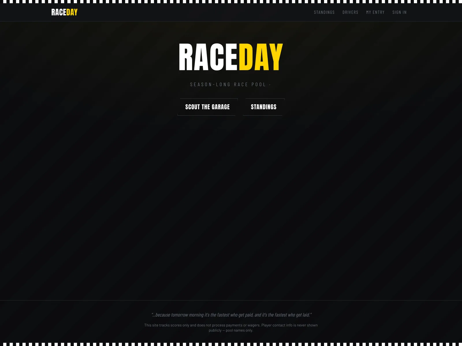 RACEDAY home page
