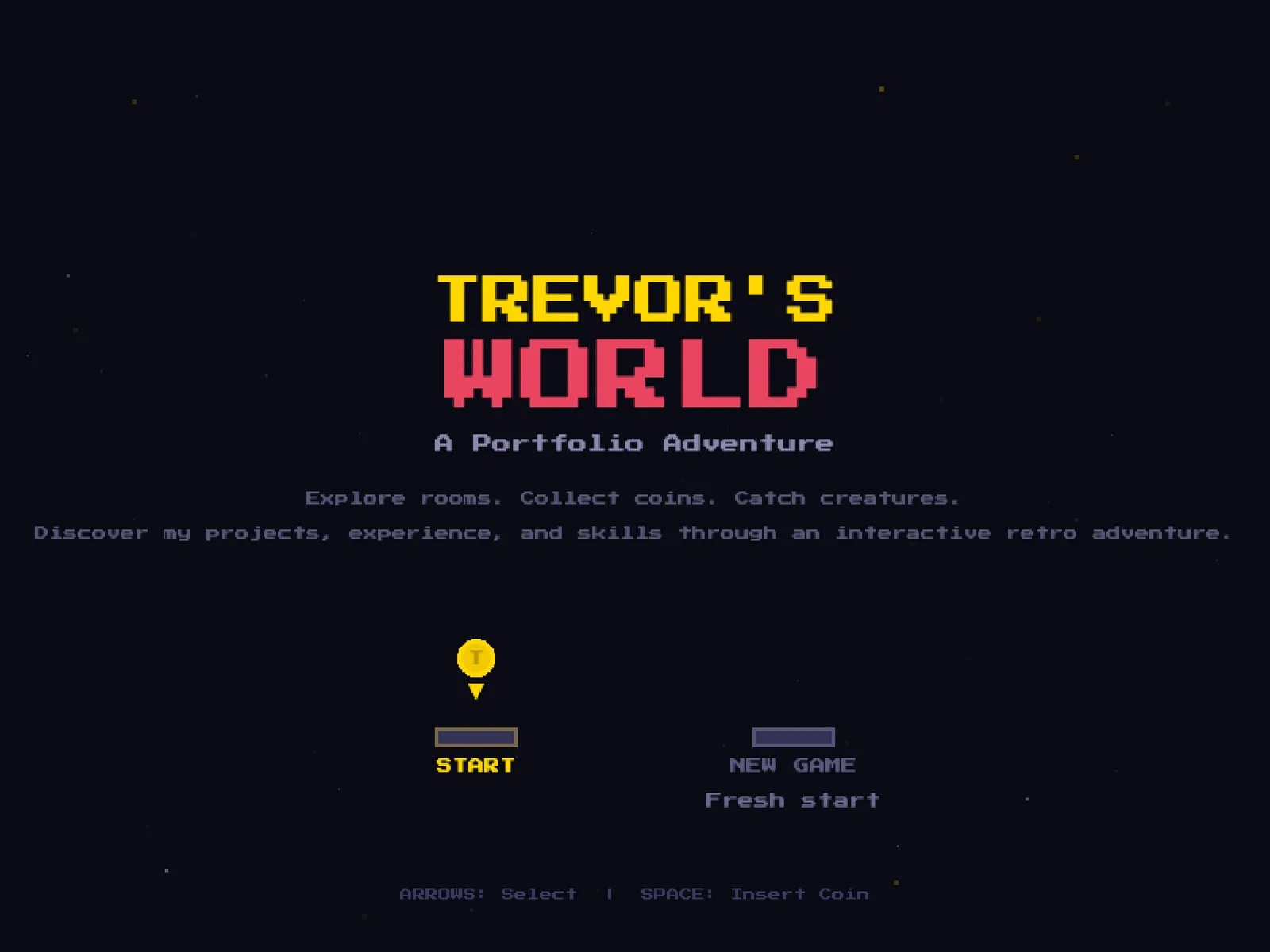 Trevor's World title screen