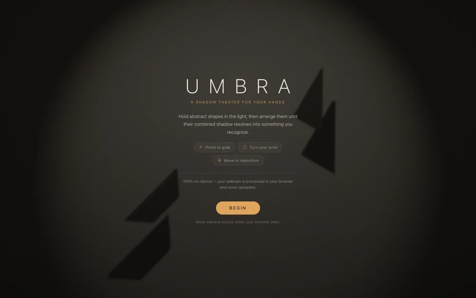 UMBRA title screen